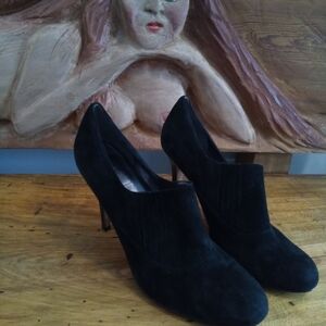 Cole Haan NikeAir Talia Black Suede Ankle 3.5" Stiletto Heel Bootie Size 11B